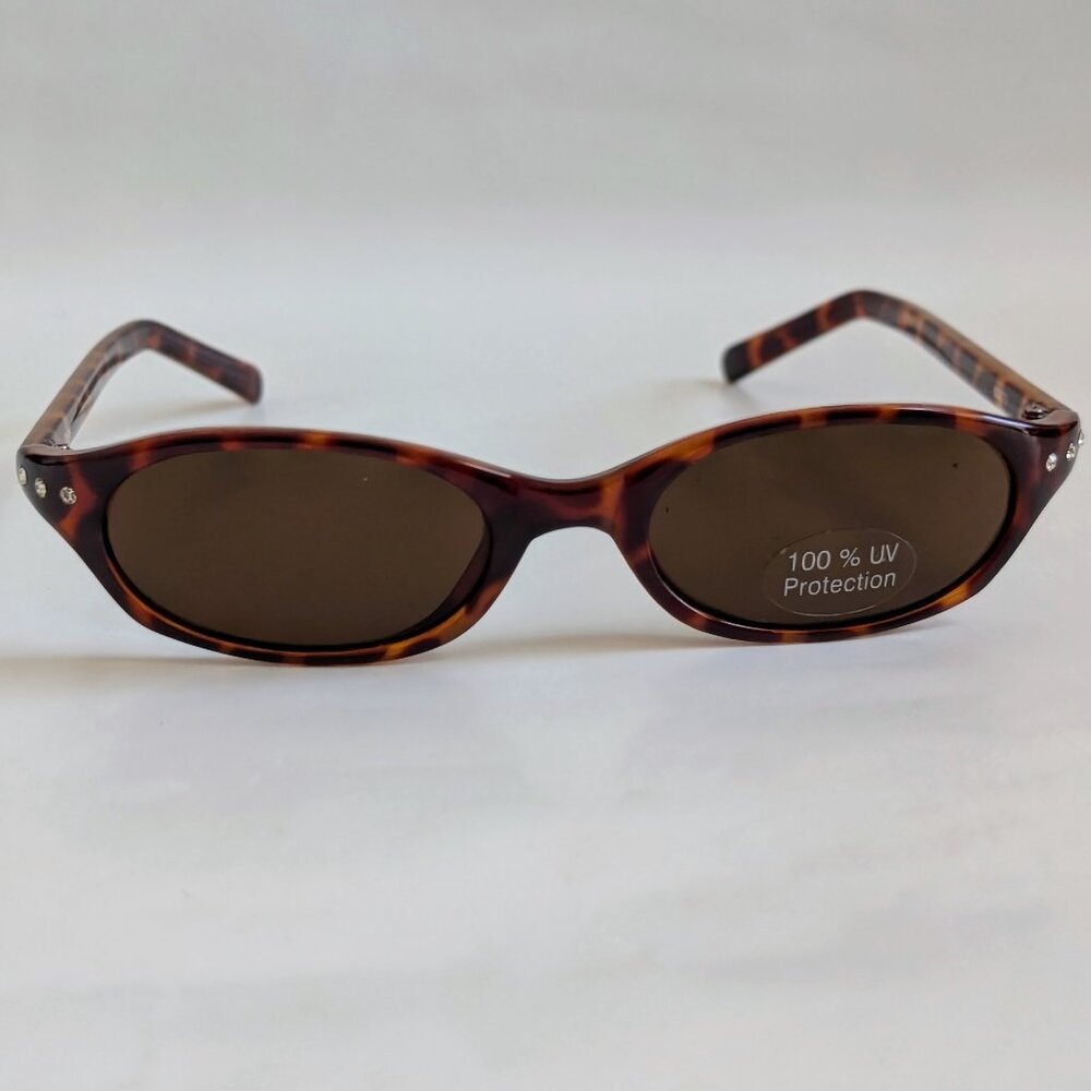 NWT Vintage 90's Plastic Rectangle Lady Fashion Sunglasses (D. Tortoise)